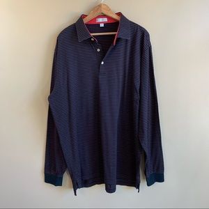 Peter Millar Navy and Red Striped Polo Shirt